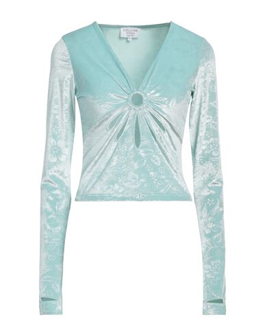 Collina Strada Woman T-shirt Sky Blue Size S Polyester, Elastane, Nylon