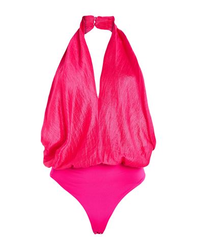 Jijil Woman Bodysuit Fuchsia Size 4 Linen, Polyamide