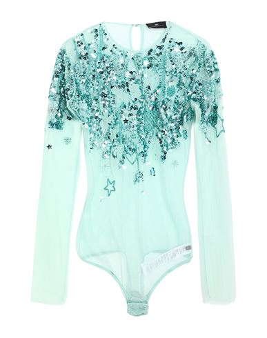 Elisabetta Franchi Woman Bodysuit Turquoise Size 2 Polyamide, Elastane In Blue