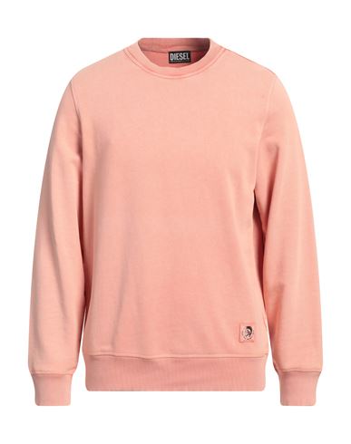 Diesel Man Sweatshirt Salmon Pink Size Xl Cotton