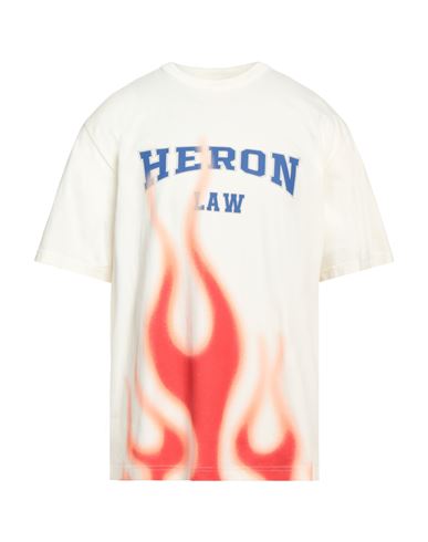 Heron Preston Man T-shirt Ivory Size S Organic Cotton, Polyester In White