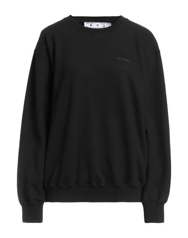 Off-white Woman Sweatshirt Black Size L Organic Cotton, Elastane