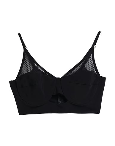 Elisabetta Franchi Woman Top Black Size 12 Polyamide, Elastane In Black