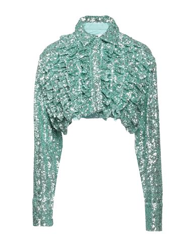 Msgm Woman Shirt Light Green Size 4 Polyester