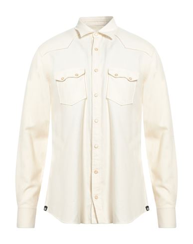 Lardini Man Shirt Cream Size 17 Cotton In White