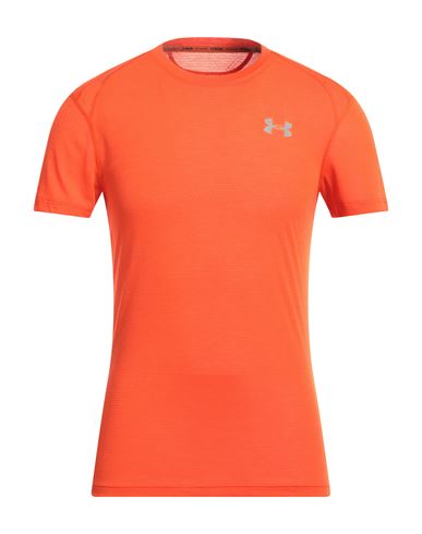 Under Armour Man T-shirt Tomato Red Size M Polyester, Elastomultiester