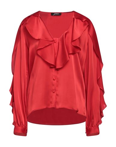 Gattinoni Woman Shirt Red Size 8 Acetate, Silk