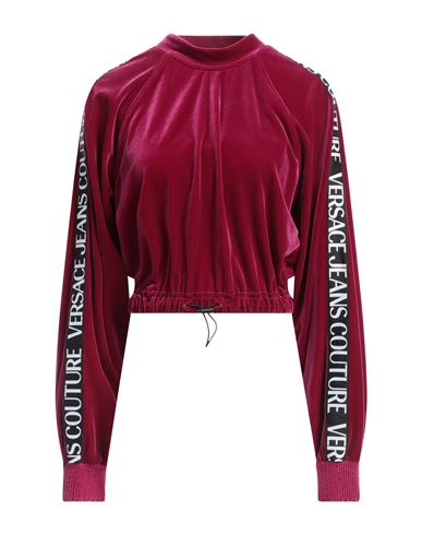 Versace Jeans Couture Woman Sweatshirt Garnet Size Xs Polyester, Elastane In Red