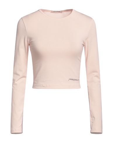 Hinnominate Woman T-shirt Light Pink Size M Cotton, Elastane