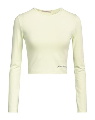 Hinnominate Woman T-shirt Light Green Size L Cotton, Elastane