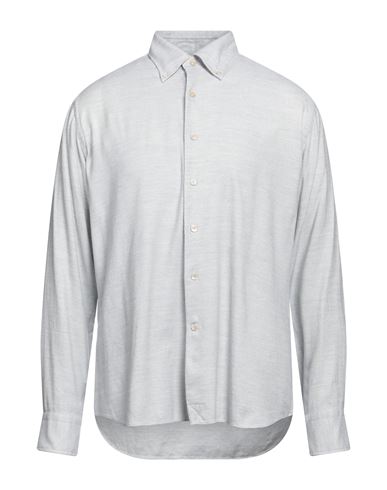 Alessandro Gherardi Man Shirt Light Grey Size 16 Cotton, Tencel