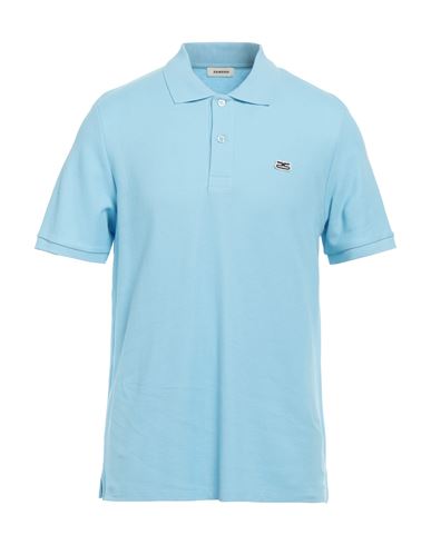 Sandro Man Polo Shirt Light Blue Size L Cotton, Elastane, Polyester