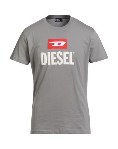 Diesel Man T-shirt Grey Size L Cotton In Gray
