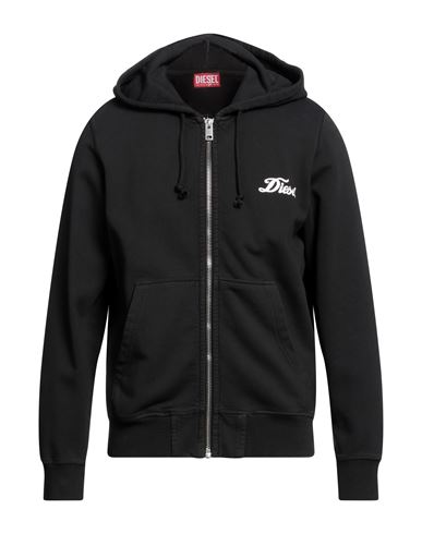 Diesel Man Sweatshirt Black Size L Cotton, Polyester, Elastane In Black
