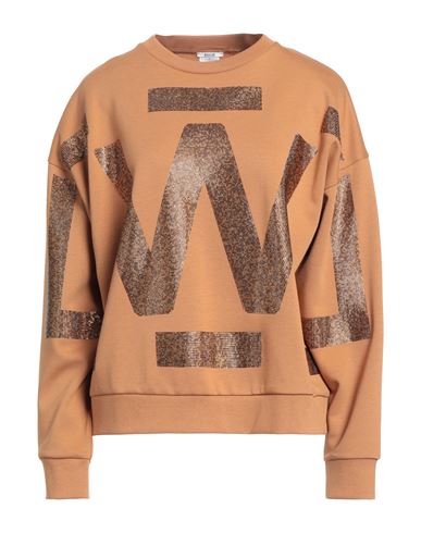 Wolford Woman Sweatshirt Camel Size M Polyester, Cotton In Beige