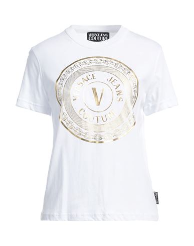 Versace Jeans Couture Woman T-shirt White Size Xl Cotton