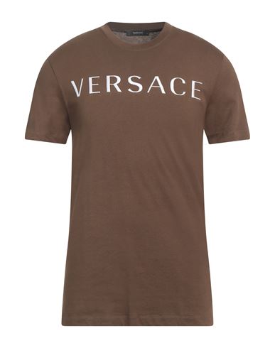 VERSACE VERSACE MAN T-SHIRT MILITARY GREEN SIZE L COTTON 