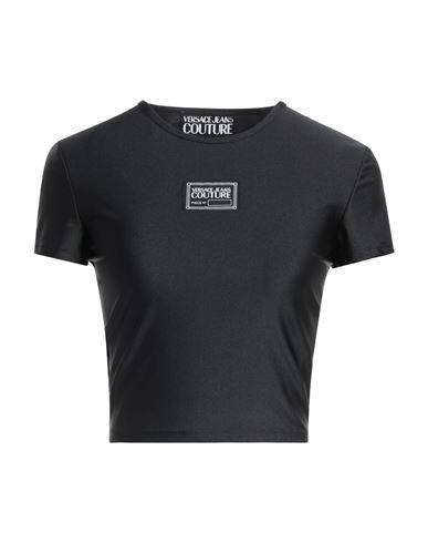 Versace Jeans Couture Woman T-shirt Black Size 4 Polyamide, Elastane In Black