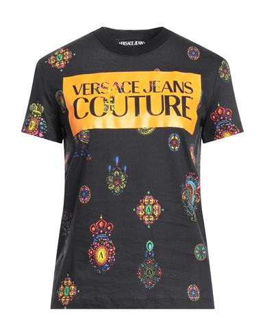 Versace Jeans Couture Woman T-shirt Black Size 12 Cotton