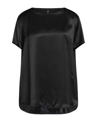 Manila Grace Woman T-shirt Black Size 10 Silk