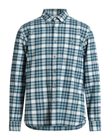 Woolrich Man Shirt Azure Size M Cotton In Blue