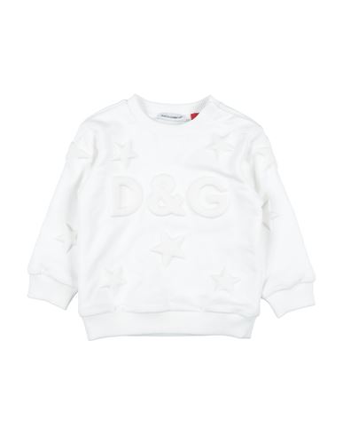 Dolce & Gabbana Babies'  Newborn Boy Sweatshirt White Size 3 Cotton, Elastane