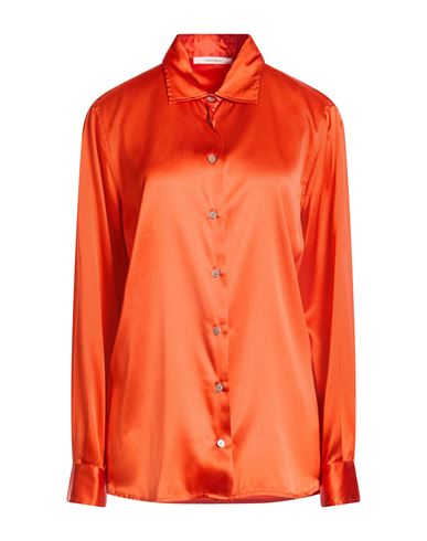 Maliparmi Malìparmi Woman Shirt Tomato Red Size 10 Silk, Elastane In Orange