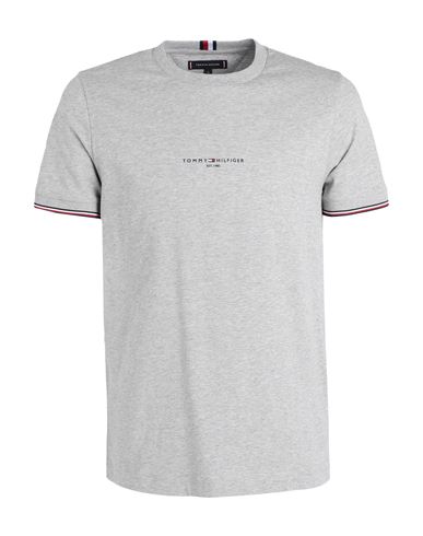 Tommy Hilfiger Man T-shirt Light Grey Size L Cotton