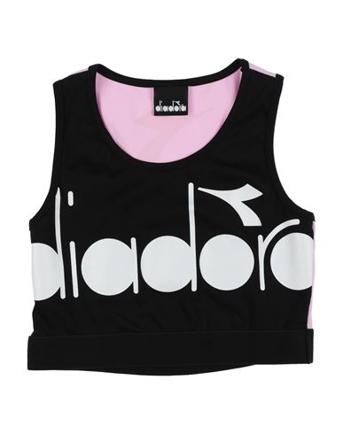 Diadora Babies'  Toddler Girl T-shirt Black Size 6 Cotton, Elastane