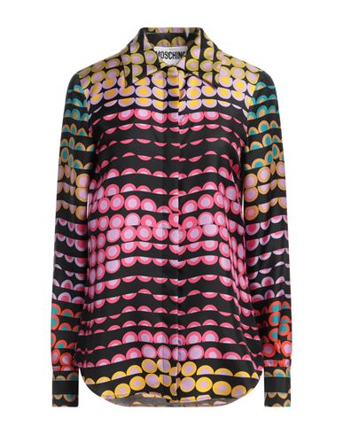 Moschino Couture Woman Shirt Black Size 14 Silk In Multi