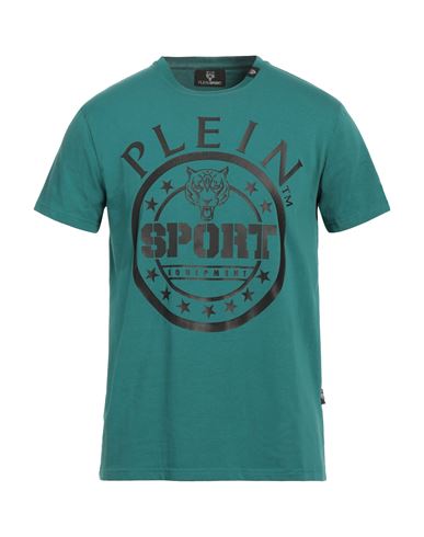 Plein Sport Man T-shirt Deep Jade Size M Cotton, Elastane In Green