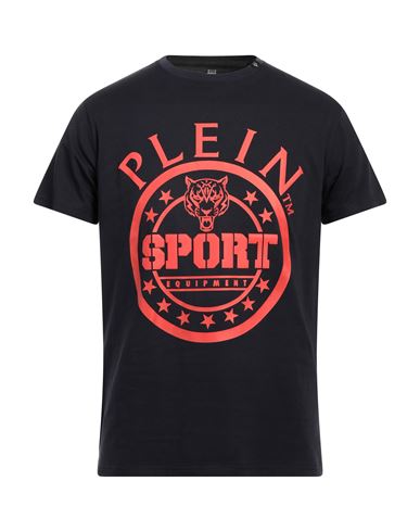Plein Sport Man T-shirt Midnight Blue Size L Cotton, Elastane