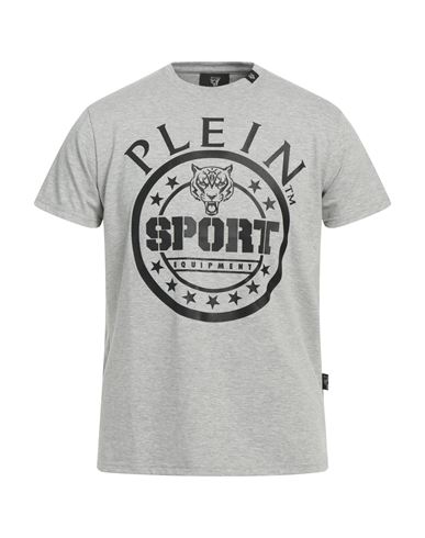 Plein Sport Man T-shirt Light Grey Size M Cotton, Elastane