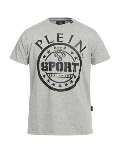 Plein Sport Man T-shirt Light Grey Size S Cotton, Elastane