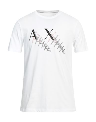 Armani Exchange Man T-shirt White Size S Cotton, Elastane