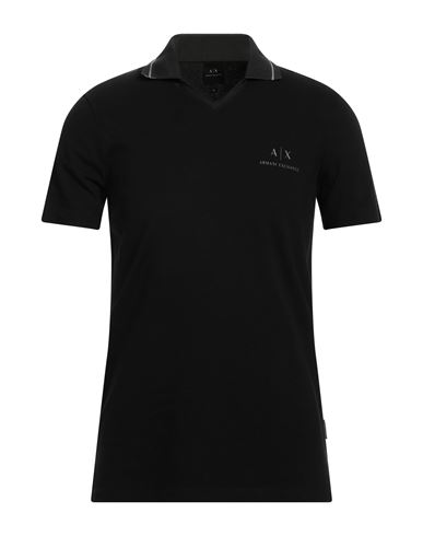 Armani Exchange Man Polo Shirt Midnight Blue Size Xxl Cotton In Black