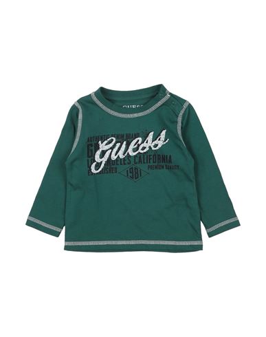 Guess Babies'  Newborn Boy T-shirt Dark Green Size 3 Cotton