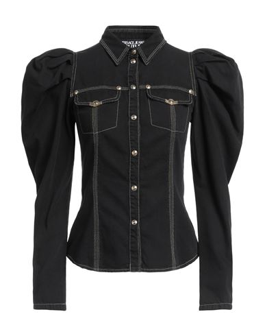 Versace Jeans Couture Woman Denim Shirt Black Size 4 Cotton