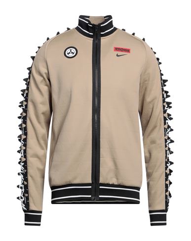 Shop Nike Man Sweatshirt Khaki Size Xl Polyester, Nylon In Beige