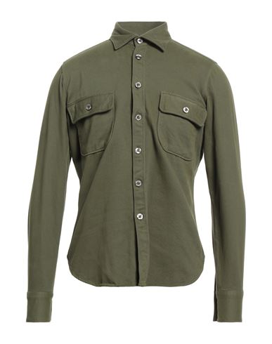 Tintoria Mattei 954 Man Shirt Military Green Size 15 Cotton