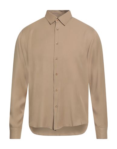 Sandro Man Shirt Camel Size S Viscose