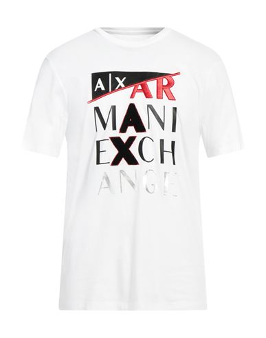 Armani Exchange Man T-shirt White Size M Cotton In White