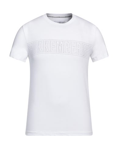 Bikkembergs Man T-shirt White Size M Cotton, Elastane
