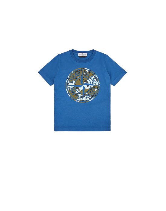 STONE ISLAND JUNIOR 21050 短袖 T 恤 男士 矢车菊蓝色