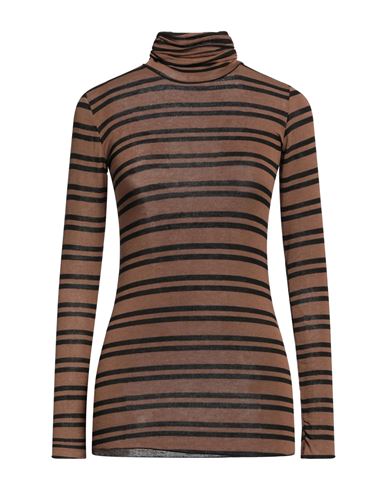 Croche Crochè Woman T-shirt Brown Size S Viscose, Polyamide, Elastane, Cashmere