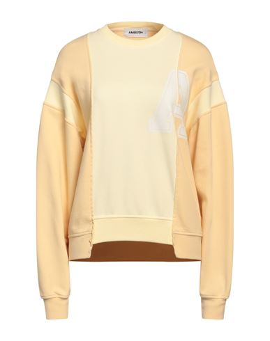 Shop Ambush Woman Sweatshirt Light Yellow Size M Cotton, Elastane