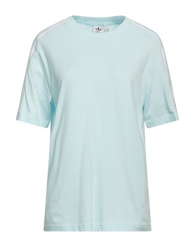 Adidas Originals Woman T-shirt Sky Blue Size 10 Cotton, Elastane