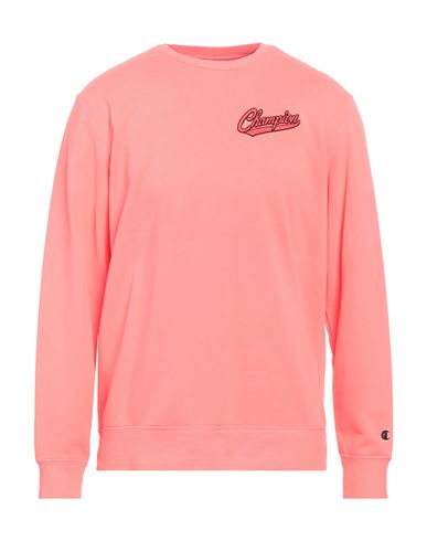 Champion Man Sweatshirt Coral Size M Cotton, Polyester In Red