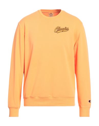 Champion Man Sweatshirt Orange Size L Cotton, Polyester