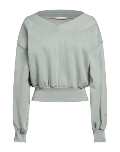 Shop Hinnominate Woman Sweatshirt Sage Green Size M Cotton, Elastane